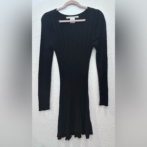 Max Studio Black Ribbed Bodycon Dress B16